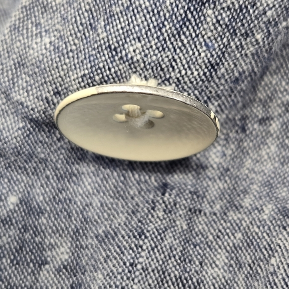 CARTONNIER ANTHROPOLOGIE CHAMBRAY LINEN BLEND 2 BUTTON BLAZER JACKET WOMEN 4 - Picture 10 of 12